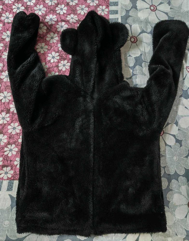 Cozy Black Faux Fur Jacket