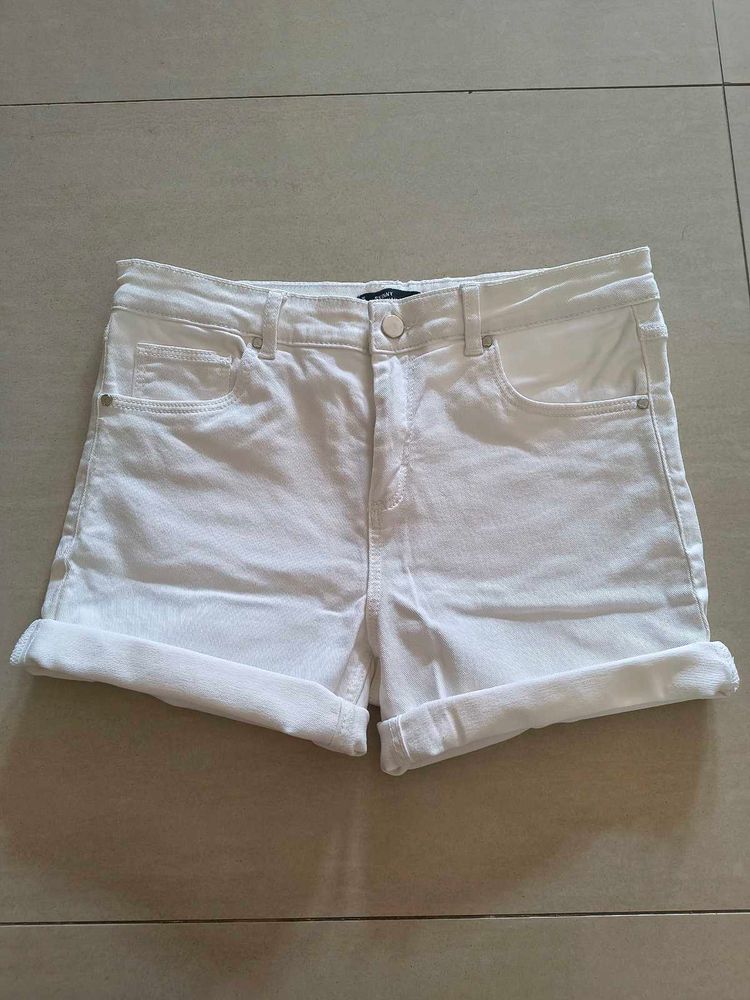 westside Classic White Denim Shorts