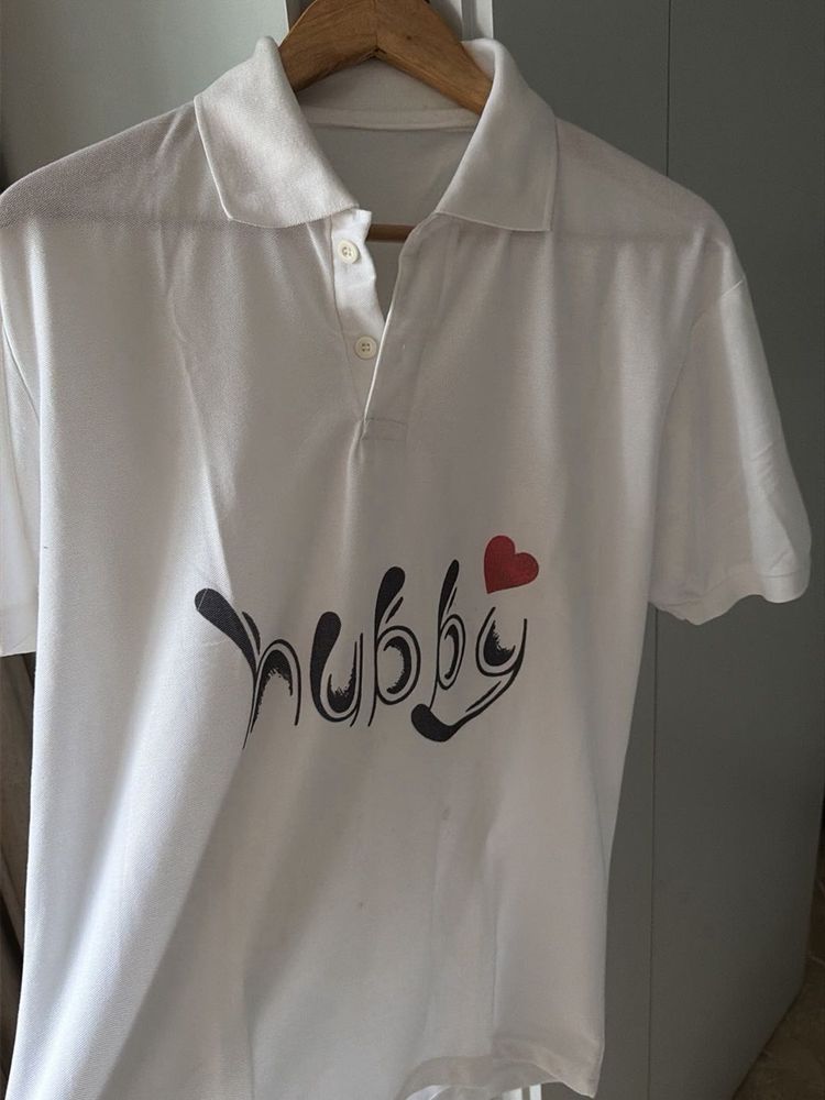 Hubby &amp; Wifey Matching Couple Polo T-Shirts