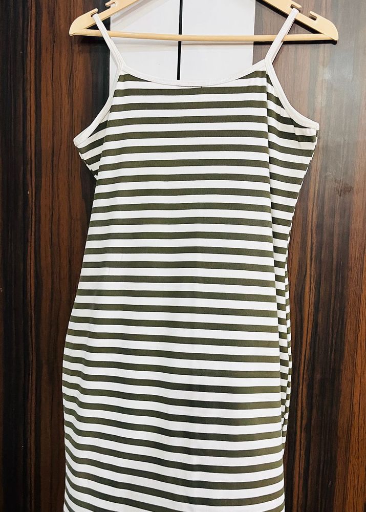 Striped Spaghetti Strap Dress with jacket