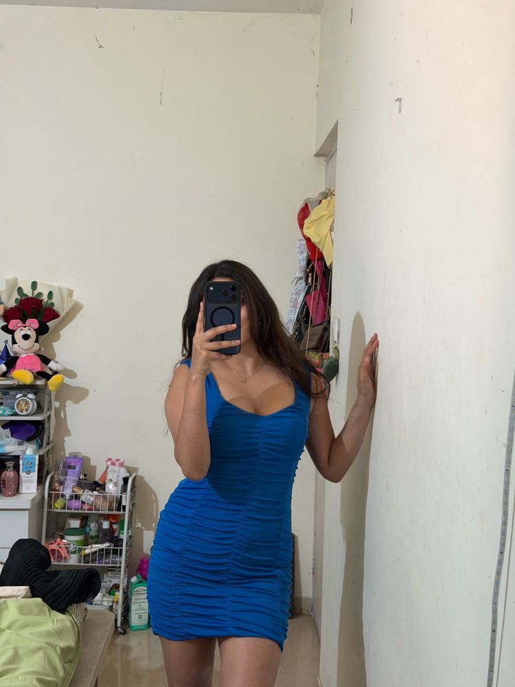 Blue Bodycon Mini Dress