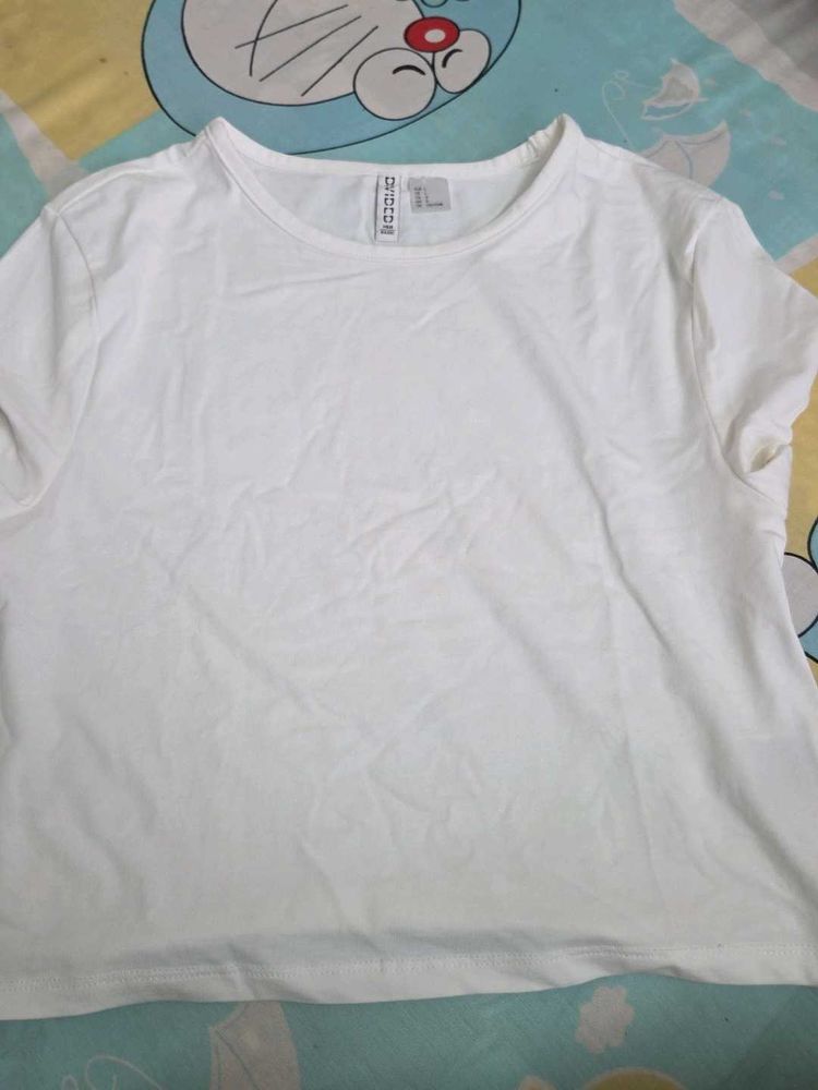 White H&amp;M Basic T-Shirt