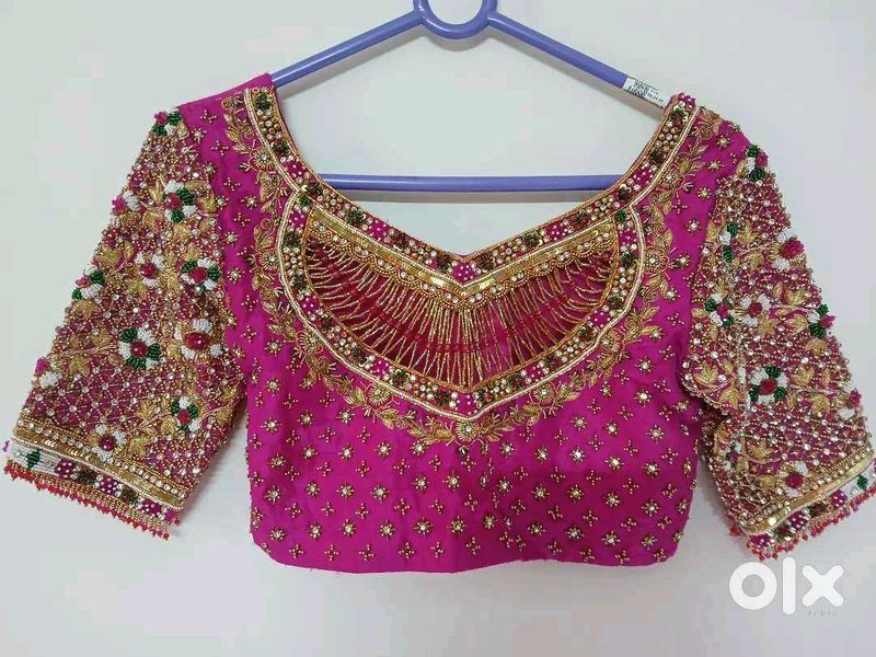 Designer Embroidered Pink Blouse