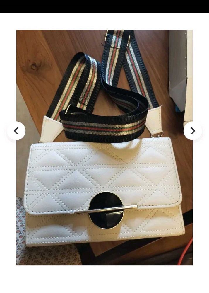 Quilted White Crossbody Bag