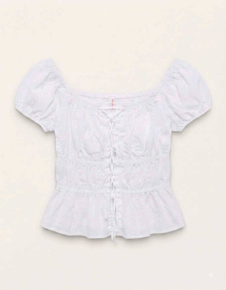 white puffed sleeves top