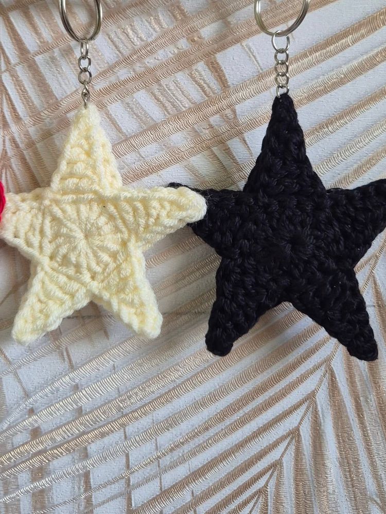 Handmade Crochet Star Keychains