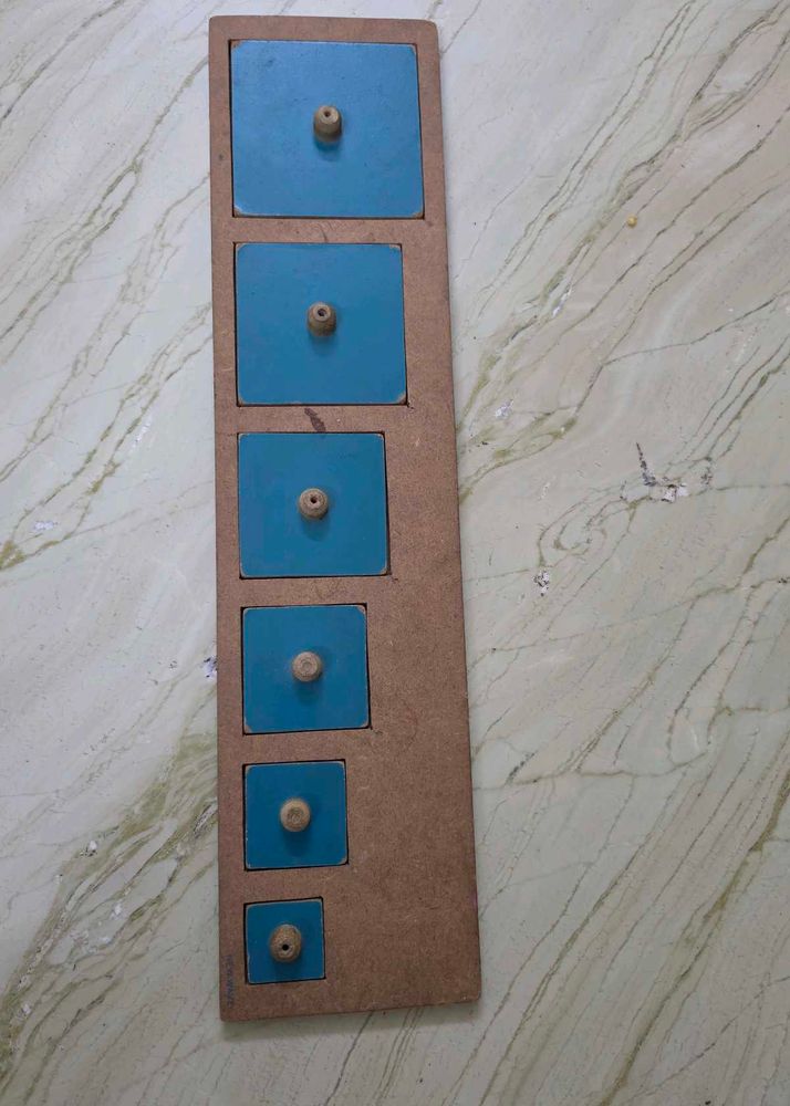 Wooden Square Puzzle with Knobs