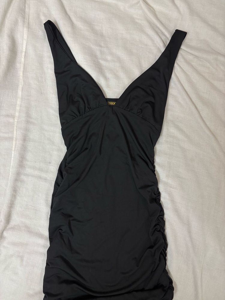 Black ruched dress