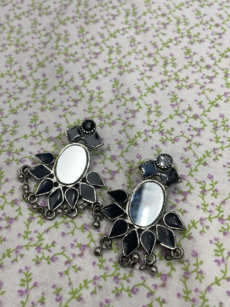 Ethnic Mirror Work Earrings