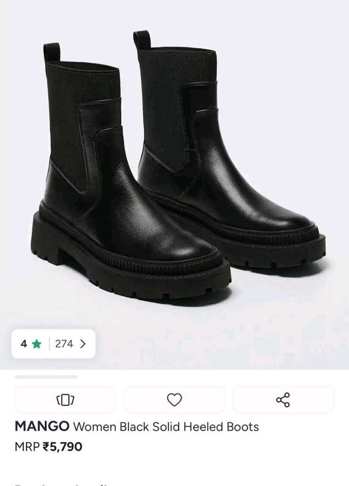 Mango Black Heeled Boots