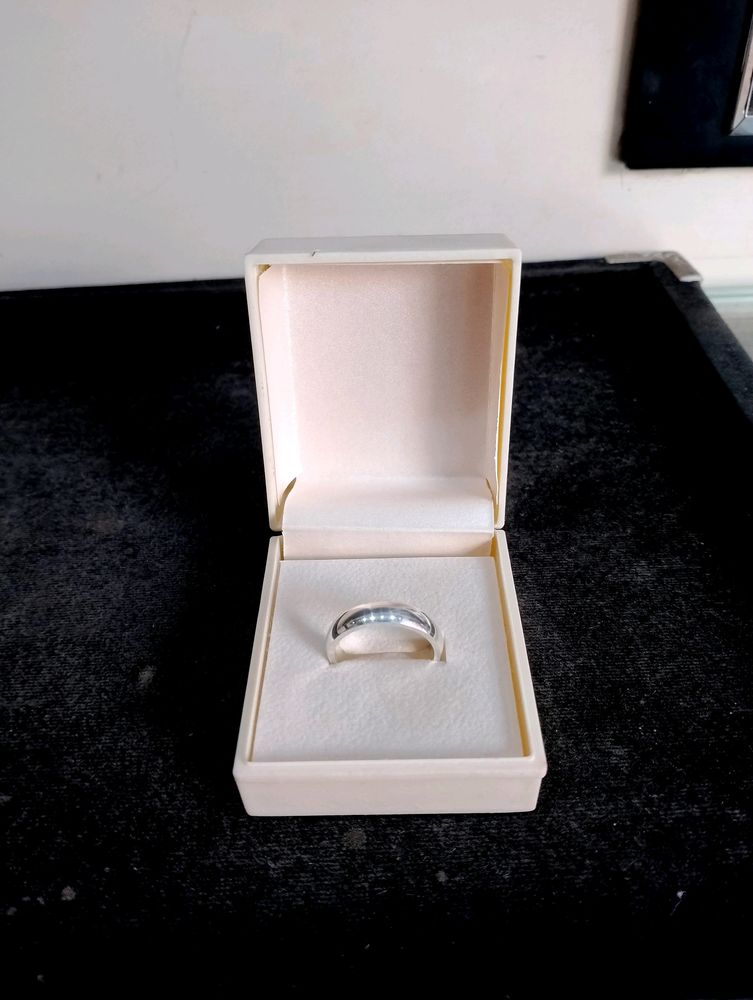 Plan Round Hard Ring Pure Silver