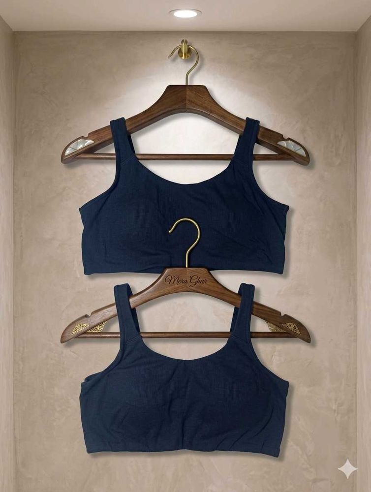Comfortable Navy Sports Bras (Set of 2)