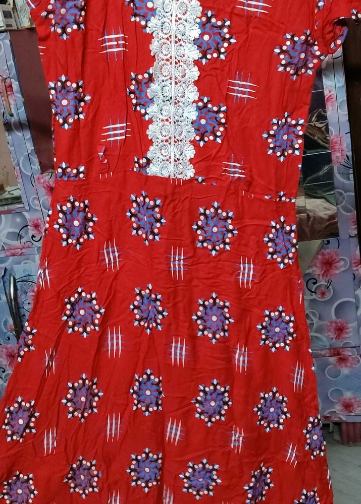 Red Floral Print Dress