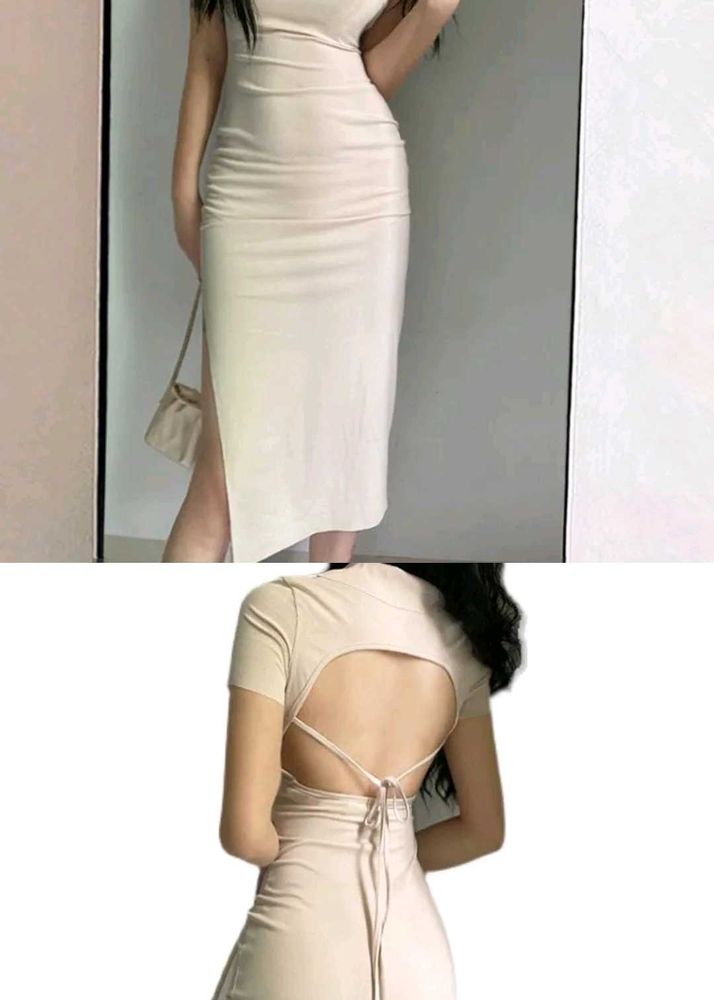 Cream Knit Collared Mini Dress