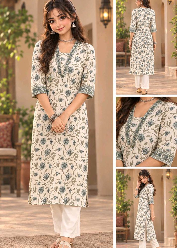 Beautiful Floral Print Kurta