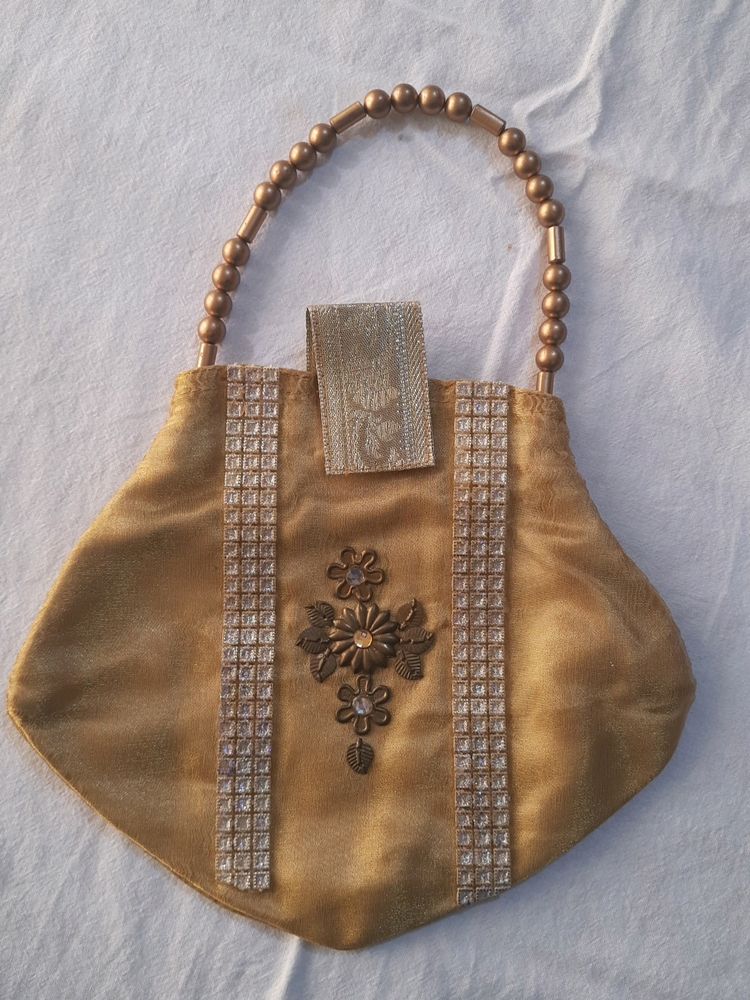 Vintage Gold Beaded Handbag