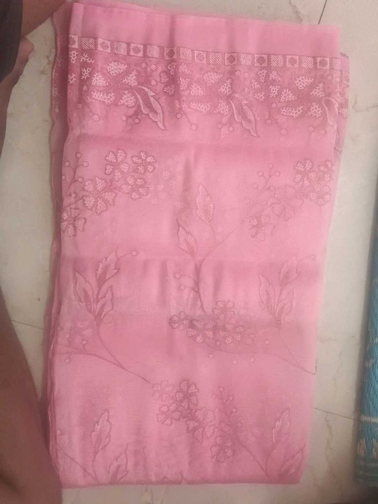 Beautiful Pink Floral Saree