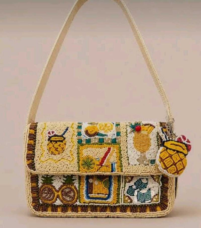 Unique Beaded Pineapple Drink Bag