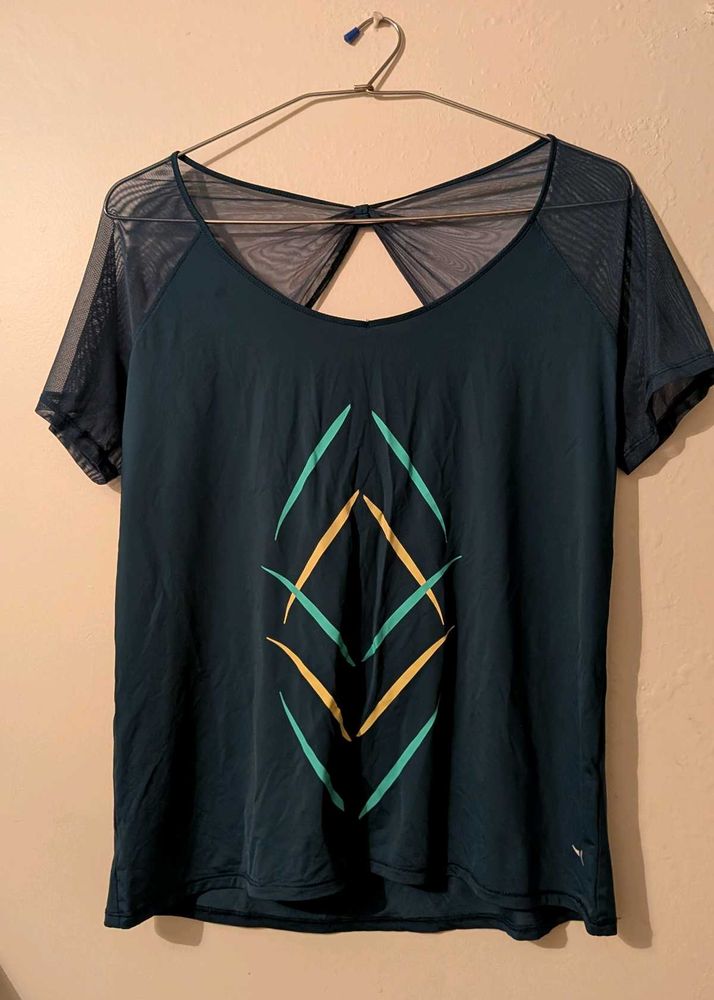 Mesh Sleeve Graphic Tee