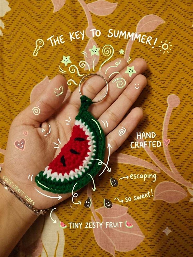 Handmade Watermelon Keychain 🍉