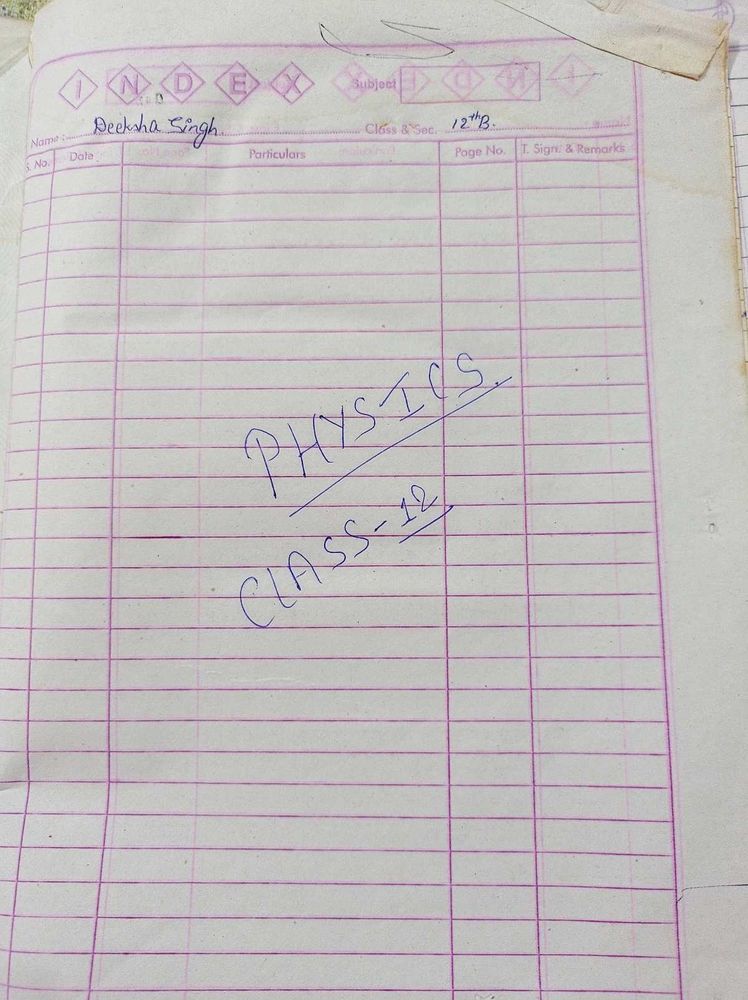 Class 12 Physics Handwritten Notes