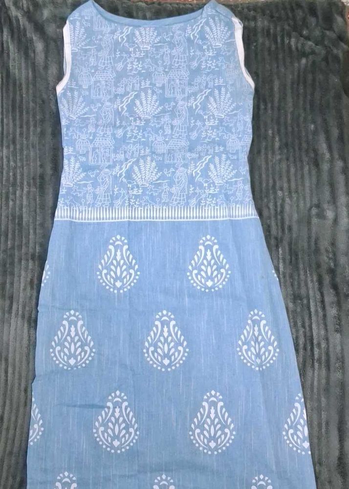 Light Blue Printed Kurta