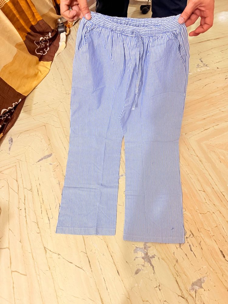 Blue Striped Lounge Pants