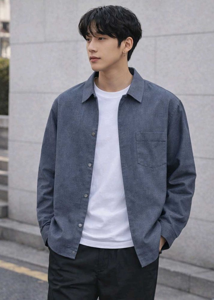 MUJI Snap Button Cotton Shacket Japan