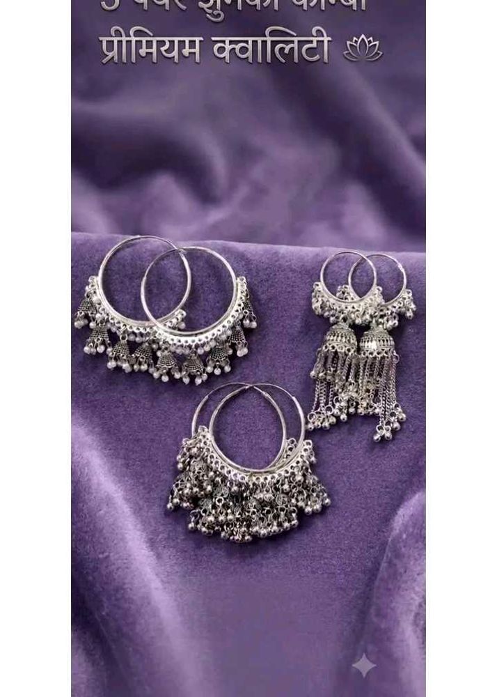 Stylish Jhumka Hoop Earrings Set