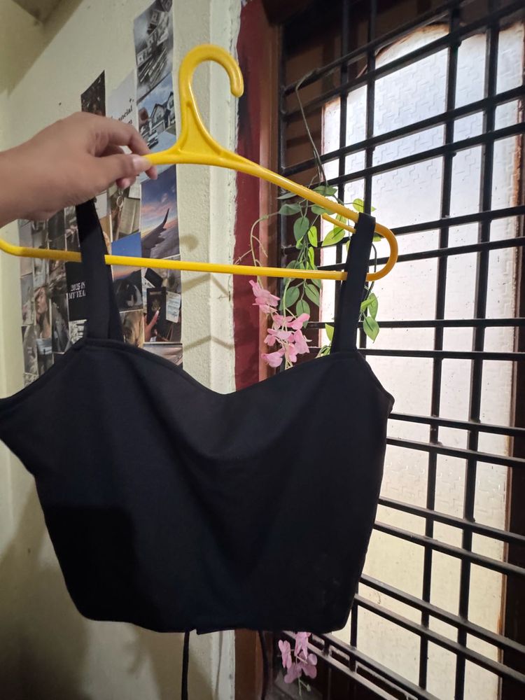 Black Cropped Tank Top