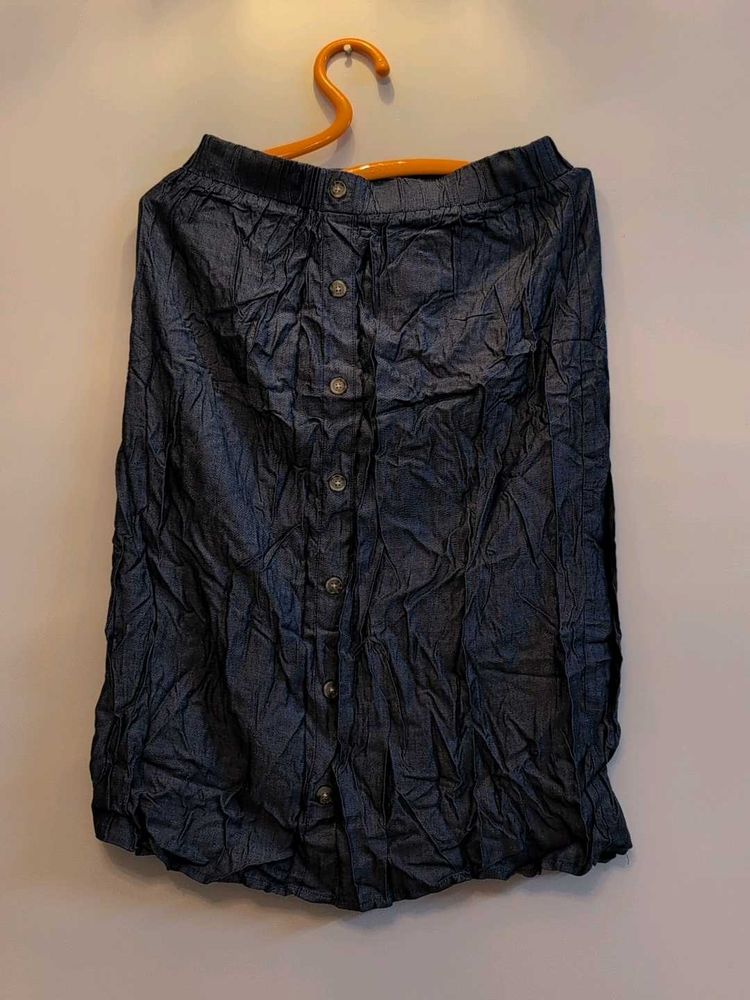 Denim Classy Button-Down Skirt