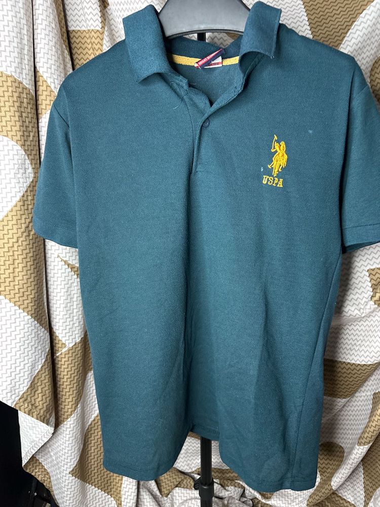 USPA Men's Teal Polo Shirt