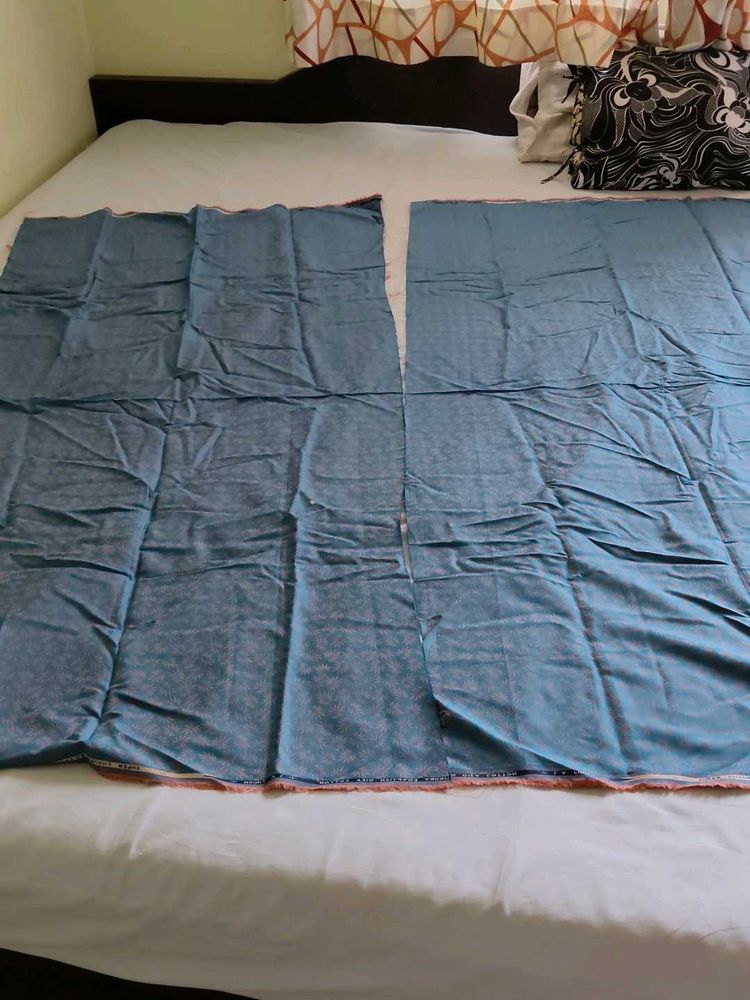 Blue Dress Material Fabric
