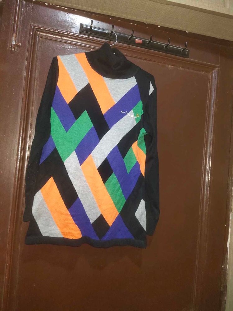 Multi Colour Sweater Turtle Neck Korean