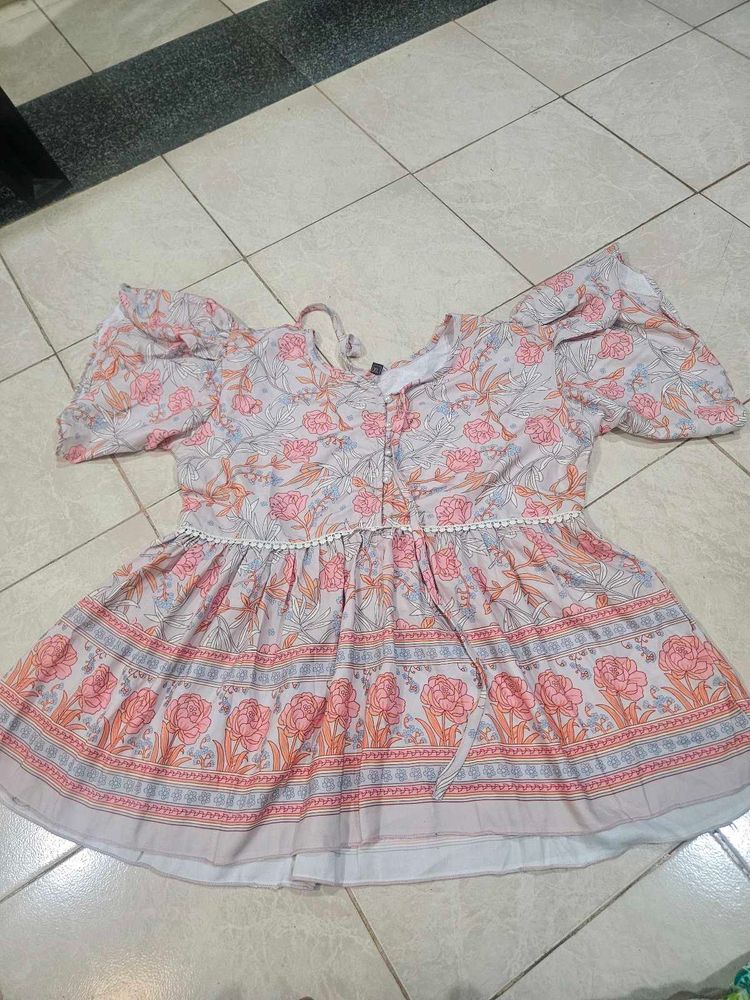 Boho Floral Print Kurta Top