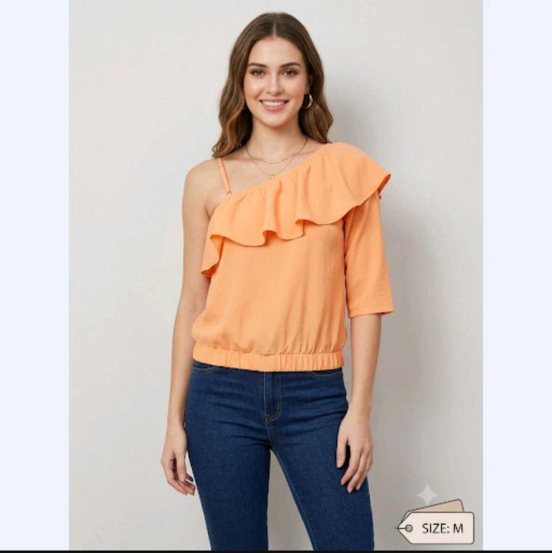 Chic One-Shoulder Ruffled Top