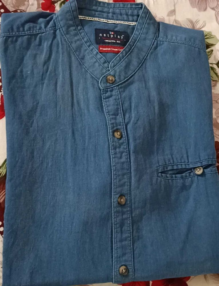 Men's Blue Denim Shirt