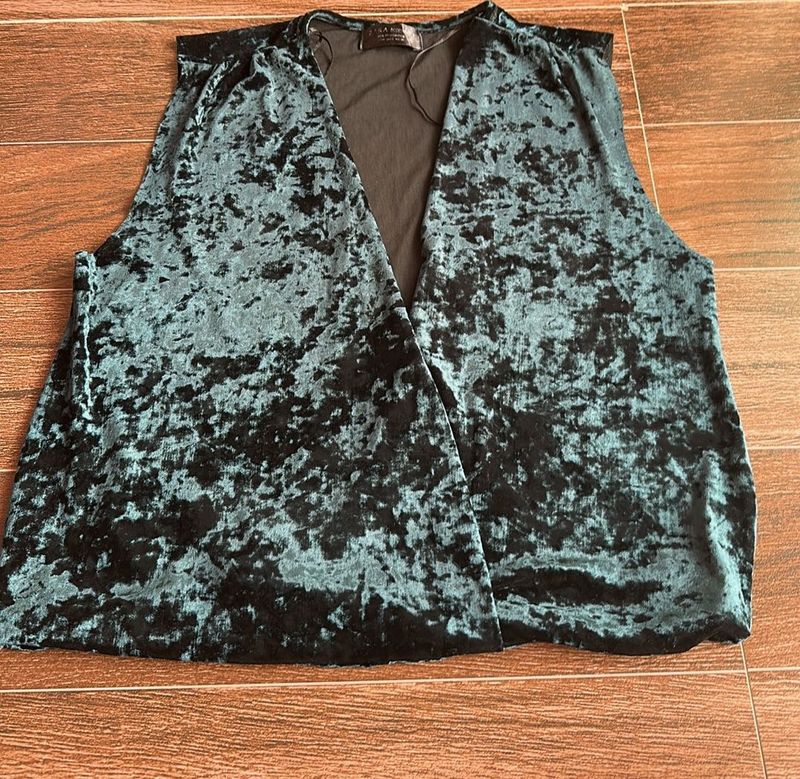 Crushed Velvet Sleeveless Vest