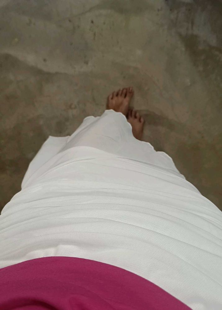 White Cotton Ethnic Skirt