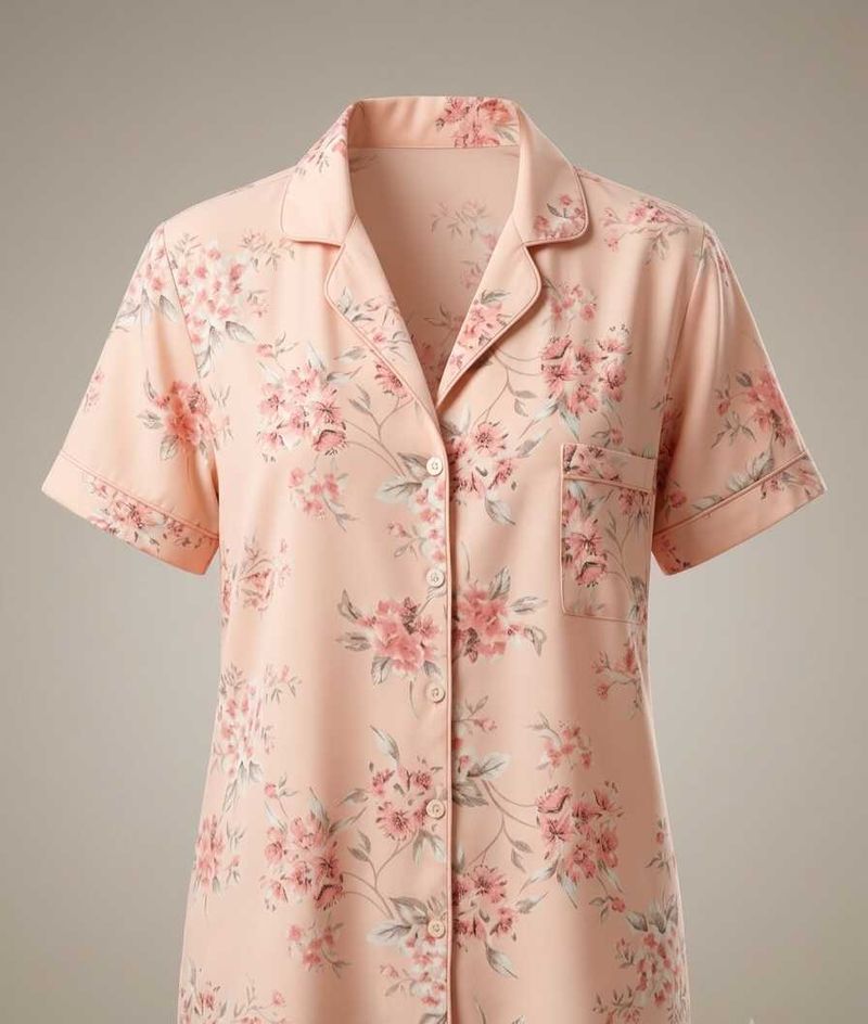 Soft Floral Print Pajama Top
