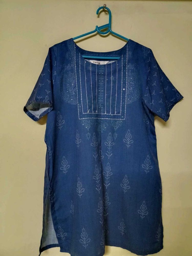 Blue Printed Kurta