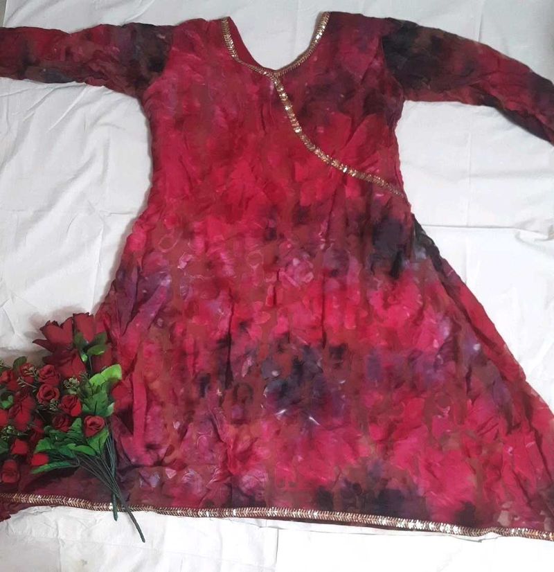 Beautiful Red Tie-Dye Kurta