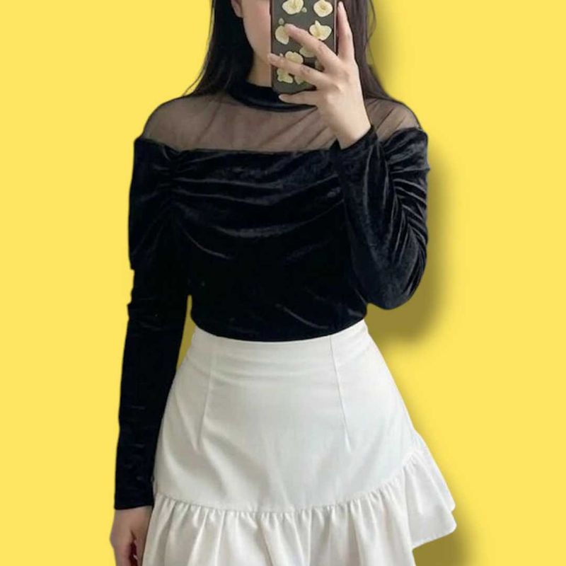 Elegant Velvet Off-Shoulder Top