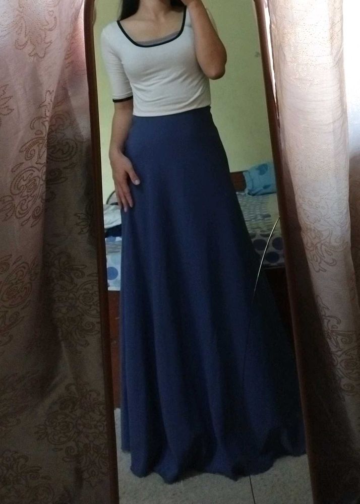 Navy Blue Long Maxi Skirt