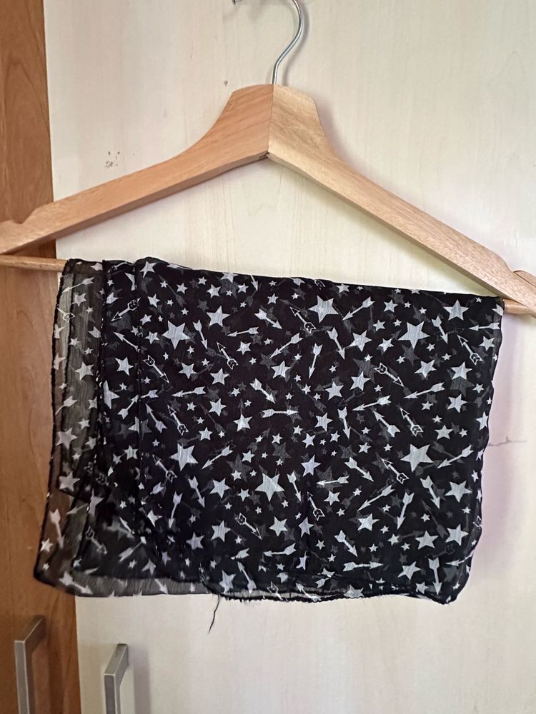 Black Star Print Scarf