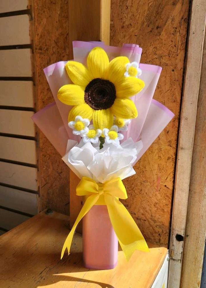 Handmade Crochet Sunflower Bouquet