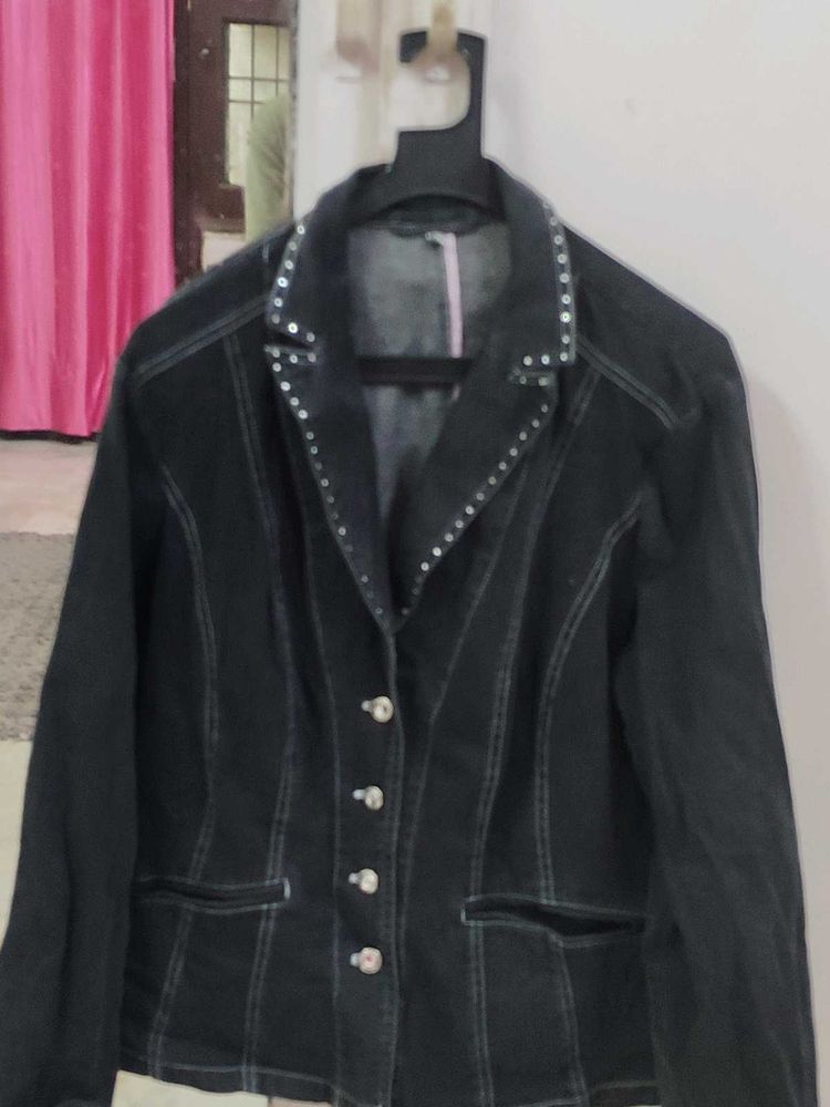 Stylish Embellished Denim Jacket
