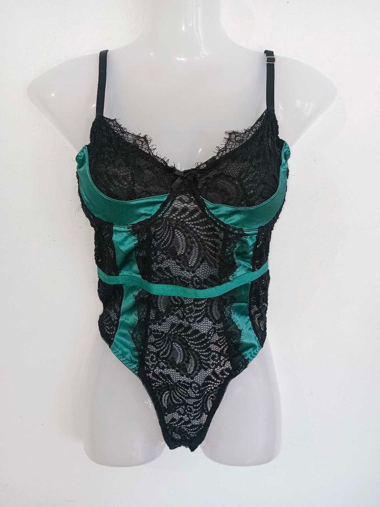 Lace &amp; Satin Bodysuit