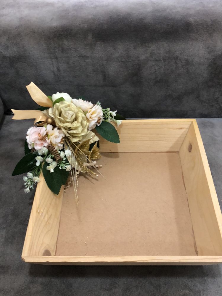 Wooden Decorated Basket 🧺 (Unused)