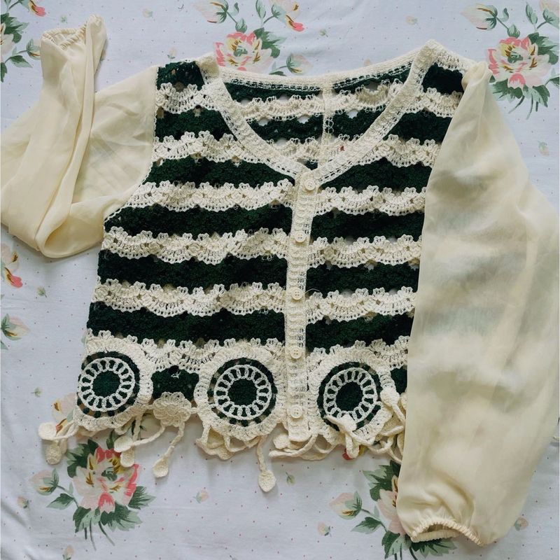 Crochet Knit Cardigan